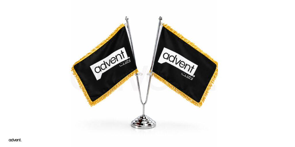 Crossed table flags