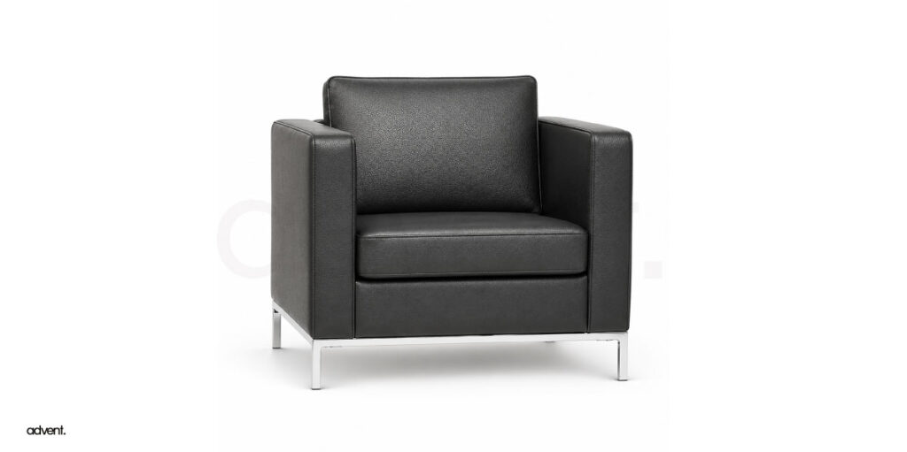 Modern Cubic Leather Armchair