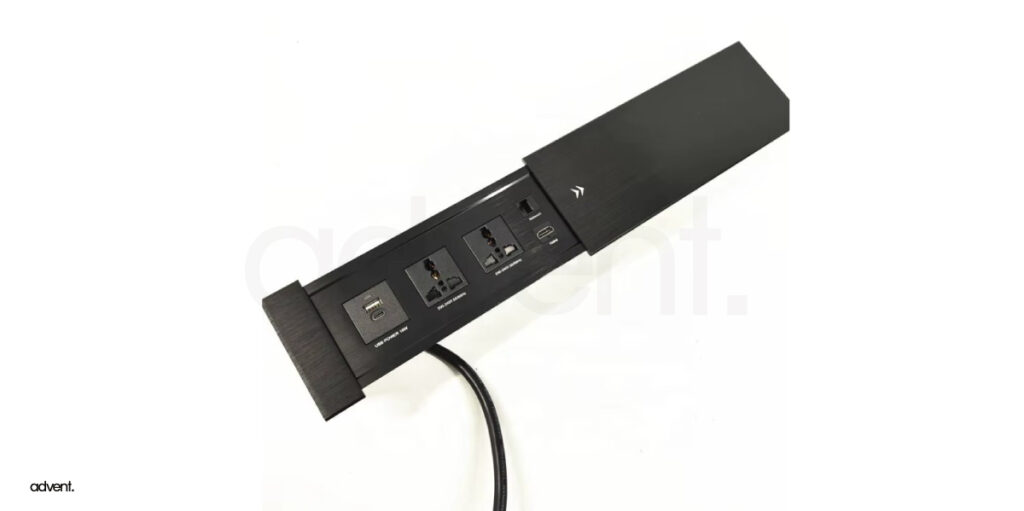 Power Desktop Sliding Cover Hidden Plug